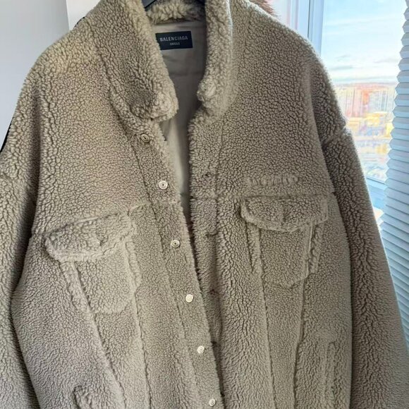 Balenciaga Oversized Fleece Jacket - Brown - Picture 1 of 9